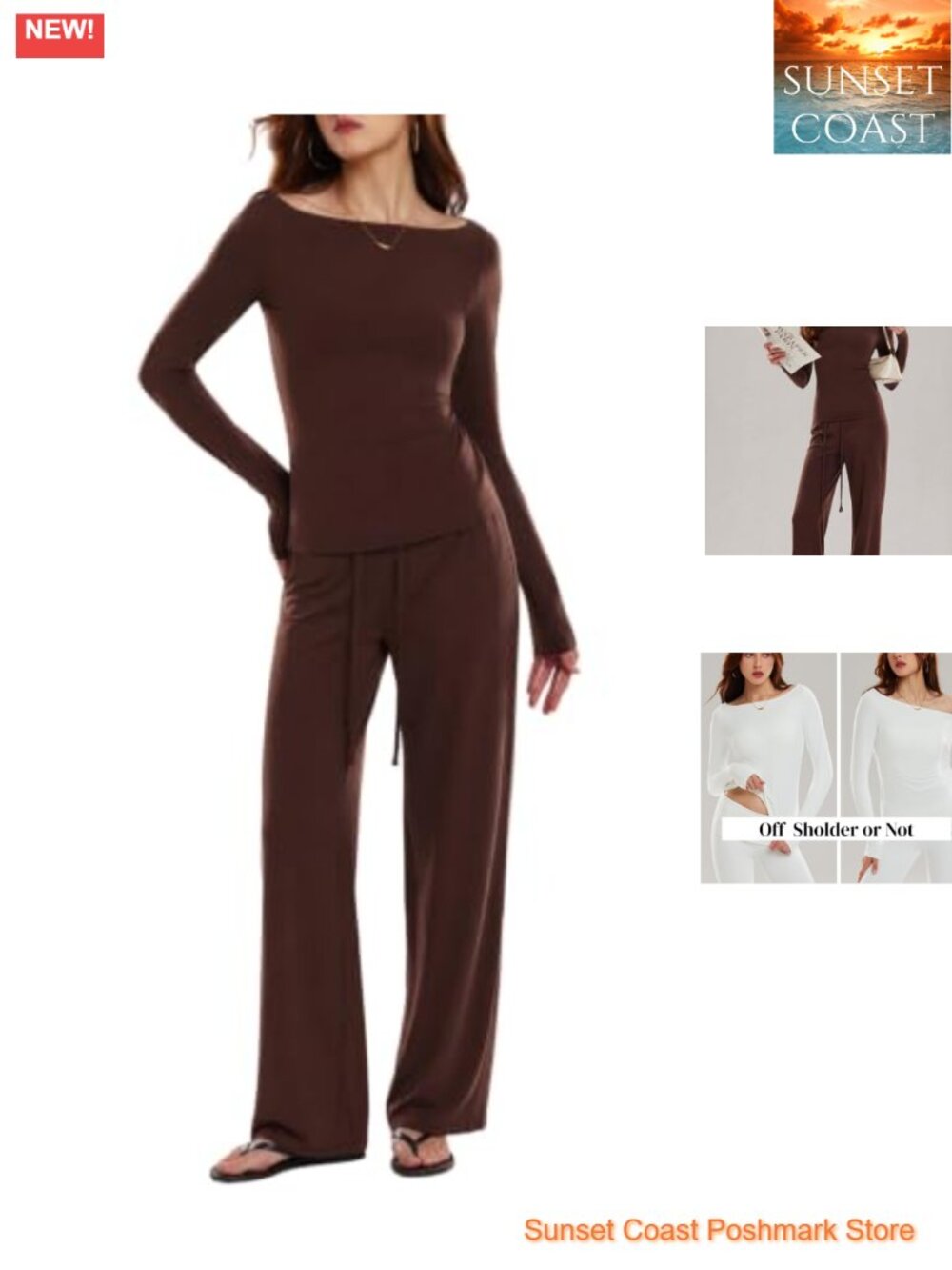 Women 2 Piece Lounge Set Nylon Spandex Drawstring Pants Travel Set